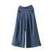 Suitable For All Seasons Flowing Cotton Linen Slimming Skirt For Women, Summer Thin Breathable Loose Wide-leg Pants, Artistic Elastic_ecoleips.com