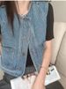 Fashionable Stylish Versatile Layered Denim Vest Women Spring Summer New Loose Short Sleeveless Jacket For Petite Casual_ecoleips.com