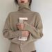Japanese-Inspired High Neck Soft Sweater For Women - Retro Button Detail Casual Pullover (Off-White/Khaki/Olive Green/Black/Greyish)_ecoleips.com