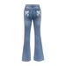 Women's Clothing INS Fashion Trend Personality Bow Print Jeans_ecoleips.com