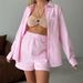 Women's Clothing Solid Color Single Breasted Long Sleeved Shirt Shorts Loose Fashion Casual Suit Female_ecoleips.com