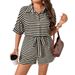 Voya Women's Summer European And American Loose Fit Slimming Versatile Casual Striped Jumpsuit_ecoleips.com