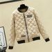 Women's Lightweight Quilted Bomber Jacket - Short Puffer Coat With Stand Collar, Thickened Slim-Fit Winter Outerwear For Casual & Street Style_ecoleips.com