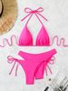 Women's Clothing Trendy Printed Halter Neck Suspenders Sexy Bikini Split System Strap Hot Spring_ecoleips.com