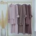 Modest Abaya Dress Women's Ankle-Length Solid Color Dress With Small Trumpet Sleeves Fashion England Style Polyester Dress For Spring/Autumn Summer_ecoleips.com