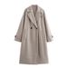 Women's Long Wool Coat – Oversized Streetwear Trench Coat With Notched Lapel (Black/Khaki/Gray/Burgundy)_ecoleips.com