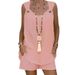 Women's Solid Color Sleeveless Shorts Set, Elegant Round Neck Two-Piece Outfit For Work & Casual_ecoleips.com