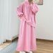 Women's Clothing Long Sleeved Hooded Loose Coat Skirt Casual Suit_ecoleips.com