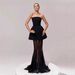 Women's Clothing Trendy Off-Shoulder Bodycon Dress – Stretchable Peplum Mini Dress (S-XL, Black/White)_ecoleips.com