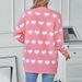 Aria Basics Aria Basics Rainy Towel Embroidered Heart Cross-Border Knitted Cardigan Autumn Winter Mid-Length Button Sweet Fashion European And_ecoleips.com