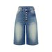 Women's Retro Denim Capri Pants High Waist Straight Leg Wide Leg Casual Loose Fit Bottoms For Fashion_ecoleips.com