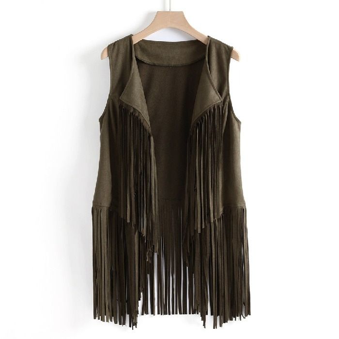 Women's European Style Suede Tassel Vest Spring/Summer Fashion Thin Customizable Outerwear New Arrival 2025_ecoleips.com