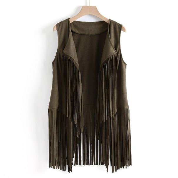 Women's European Style Suede Tassel Vest Spring/Summer Fashion Thin Customizable Outerwear New Arrival 2025_ecoleips.com