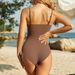 Women's Clothing One Piece Swimsuit Women's Solid Color Splicing Hot Style Metal Button Swimsuit Beaded One Piece Swimsuit Women_ecoleips.com