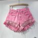 2023 Summer New Pink Denim Shorts For Women With Heavy Rhinestone Design, High Waist, Slimming, Trendy A-line Hot Pants_ecoleips.com