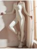 K Women's Fitted Gym Training Dance Zippered Long Sleeve Sensual Yoga Bodysuit_ecoleips.com