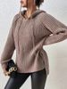Women's Clothing Cozy Oversized Hooded Sweater Women's Casual Knit Pullover For Streetwear & Layering_ecoleips.com