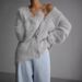 Women's V-Neck Cardigan Sweater Faux Mink Knit Open Front Coat, Oversized Loose Long Sleeve Soft Fall Winter Outerwear, Cozy Chic Casual Office Wear_ecoleips.com