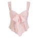 Women's Pink Bow Tie Bandeau Slim Fit Camisole Top ZT6837 Sweet Style Bandeau Vest Tank Tops & Camis_ecoleips.com