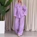 Women's Fashion Loose Fit Two Piece Set Short Sleeve Top Elastic Waist Pants Casual Comfort_ecoleips.com