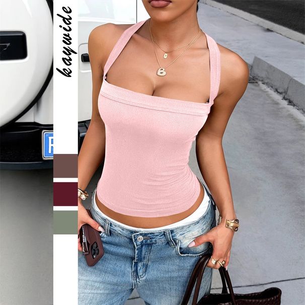 Y2K Women's Sexy Camisole Tops Thin Summer Tank Tops Spaghetti Strap Sleeveless_ecoleips.com