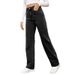 High Waisted plus Size Women's Jeans Light Blue Loose Fitting Wide Leg Straight Leg Pants for European And American Market_ecoleips.com