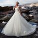 New Sexy V Neck Double Shoulder Trailing Wedding Dress_ecoleips.com