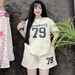 Women's Clothing Women's Style Casual Sportswear Set Loose Fitting Style Fashionable Summer Two Piece Set Short Sleeved Shorts For Running_ecoleips.com