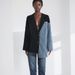 Women's Clothing Korean Style Women's Irregular Denim Patchwork Suit High-End Fashion Casual Loose Fitting Spring_ecoleips.com
