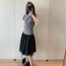 Heavy Industry Folded Skirt Summer 2026 Tucker Measurement Acetate Linen A-shaped Skirt Short Skirt Women_ecoleips.com
