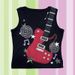 Women's Gothic Fashion Y2K Rock Music Retro Graffiti Guitar Street Style Ins Vest Top Cross Border Clothing_ecoleips.com