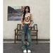 Versatile Ripped New Jeans For Women's Summer Fashion Trend, Floor Length Washed Wide Pants, Straight Leg Pants_ecoleips.com