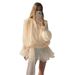 Sweet Fresh Women Tulle Dress Puff Short Sleeve Ruffled Hem Pleated Design Mini Dress For Women Casual Daily Wear_ecoleips.com