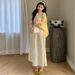 Autumn New Korean Fashion Vest + Knitted Cardigan Two-Piece Set Maternity Dress_ecoleips.com