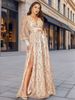 Christmas Thanksgiving Halloween Valentine's Day 2025 Women's Autumn New Mesh Sequin Grand Banquet Event Evening Long Skirt Dress_ecoleips.com