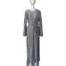 Women's Solid Color Round Neck Flared Long Sleeve Pleated Flowy Maxi Dress – Casual Spring Fall Gown 2026_ecoleips.com
