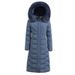 Plus Size Winter Coat Long Thermal Jacket With Detachable Faux Fur Collar & Hood, Warm Trench Coat For Mature Ladies_ecoleips.com