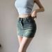 Verve Trendy Girl Exclusive Washed Denim For Women Spring Gray High-Waisted Pants Stretch Tight Bodycon Short Skirt_ecoleips.com