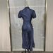 2026 European And American Women's Clothing, Striped High-waisted Shirt Dress, Waist-cinching, Slimming, Short-sleeved,_ecoleips.com