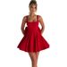 Women's Clothing Sweet Backless Big Bow Suspender Dress For Women Spring New Style Personalized Herringbone Pattern Splicing Short Skirt_ecoleips.com