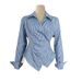 Women's Temperament Striped Shirt Autumn Style Long Sleeve Cardigan Shirt Wholesale_ecoleips.com