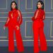 Women's Clothing Hollow See Through Long Sleeved Trousers Lace Up Jumpsuit_ecoleips.com