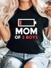 Battery Strip Printed MoM Women's T-shirt Summer Short Sleeved Fashionable Mother Plot Gift_ecoleips.com