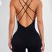 Women's Clothing Seamless Sling Jumpsuit High Elastic Tight Yoga Suit Sports Fitness Suit Sling Jumpsuit Shorts_ecoleips.com