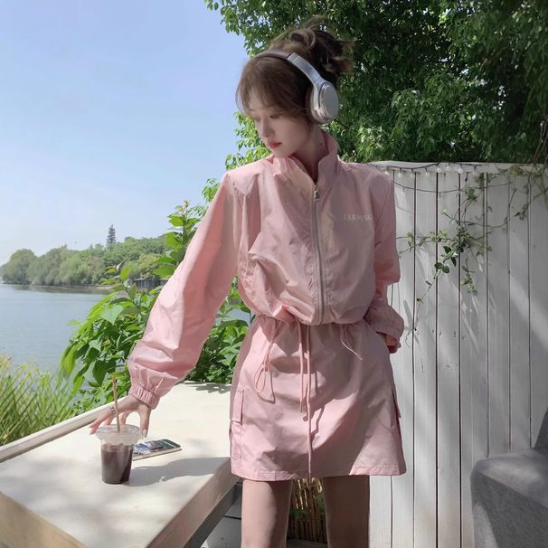 Women's Sunscreen Windproof Jacket Lightweight Breathable Casual Sports Two Piece Set Spring Summer New 2025_ecoleips.com