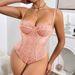 K Sexy Lace Patchwork Seamless Bralette With Steel Stays, European And American Style New Design Sheer Innerwear, Halter Top, Openwork Bodysuit_ecoleips.com