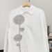 Luxury Beaded Long-Sleeve Blouse – Elegant Floral Diamond Button Shirt For Women (White/Black/Green, S/M/L)_ecoleips.com