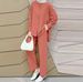 Muslim Clothing 2025 Arabic Style Two-Piece Spring Autumn New Women's Sleeve Shirt And Long Pants Set_ecoleips.com