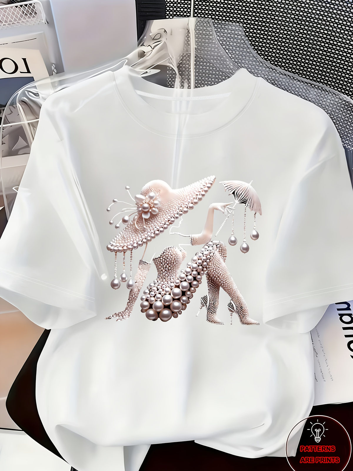 Elegant And Light Luxury Style Outfit Women's Printed T-shirt Light Luxury Gorgeous Daily Spring/summer Casual Short Sleeve Top_ecoleips.com