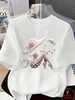Elegant And Light Luxury Style Outfit Women's Printed T-shirt Light Luxury Gorgeous Daily Spring/summer Casual Short Sleeve Top_ecoleips.com